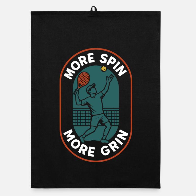 Padel More Spin More Grin Funny Player Organic dish towel