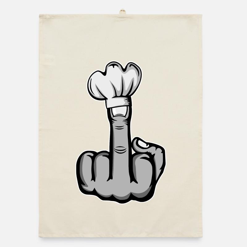 Middle Finger Stinky Finger Chef's Hat Design Organic dish towel