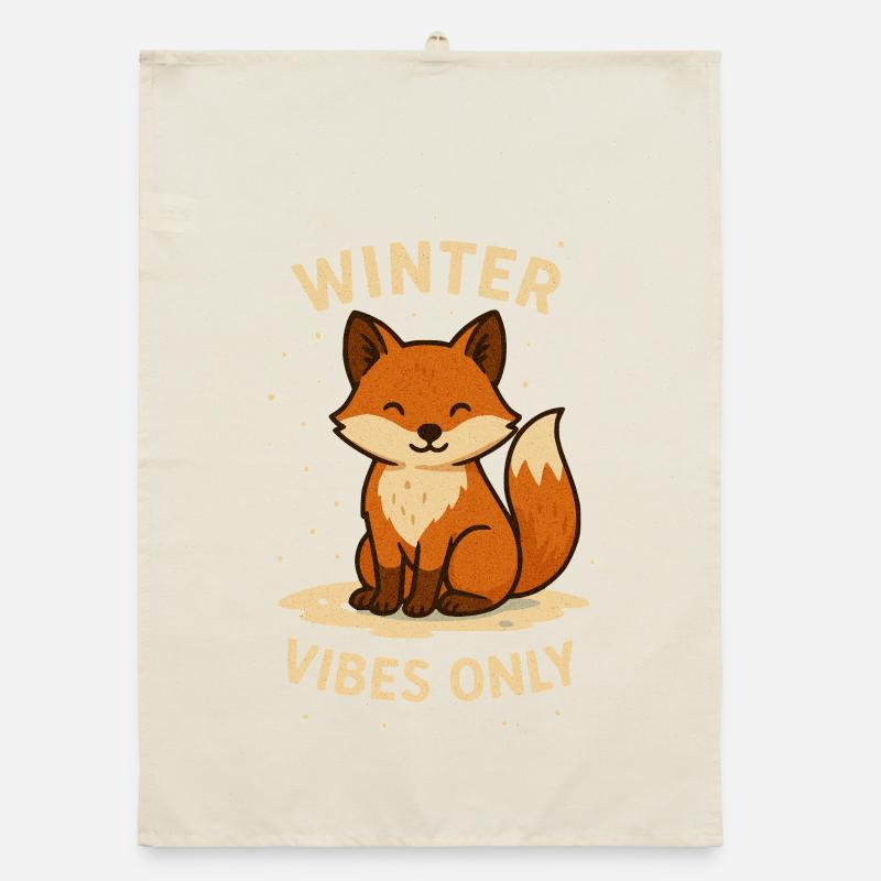 Winter Fuchs Vibes Only Organic Geschirrtuch