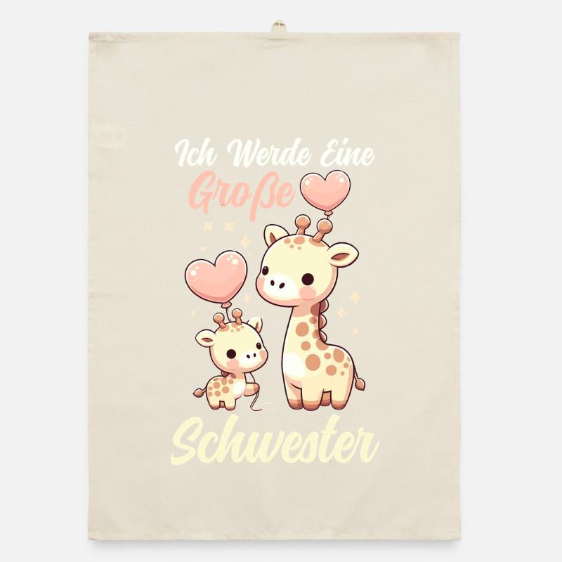 I'm going to be big sister giraffe sibling Organic dish towel