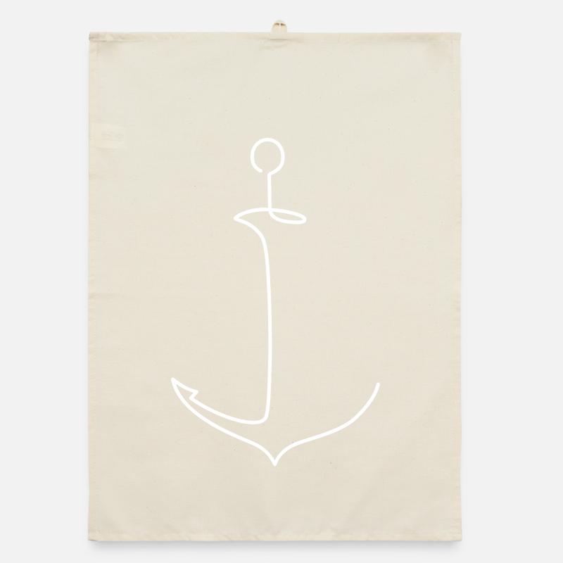  Stilisierter Anker - Maritim Segelboot Meer  Organic Geschirrtuch