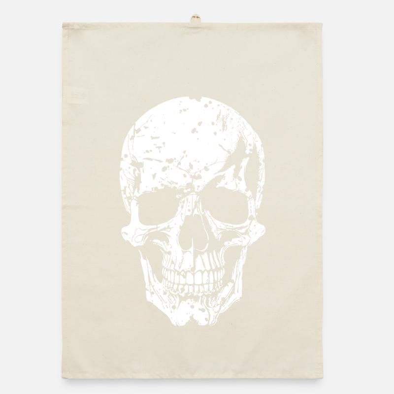 Knochen-Schädel Silhouette Organic Geschirrtuch