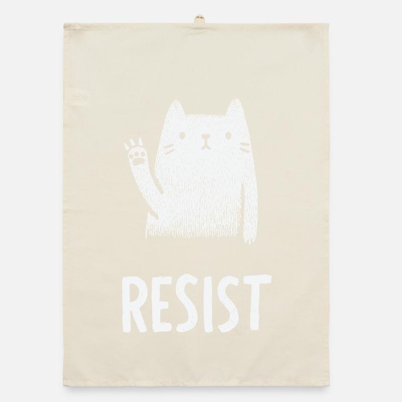 Illustration du chat blanc ondulant Torchon bio