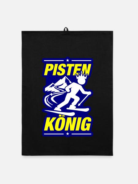 Pisten König Ski - Organic Geschirrtuch - Schwarz - Vorne