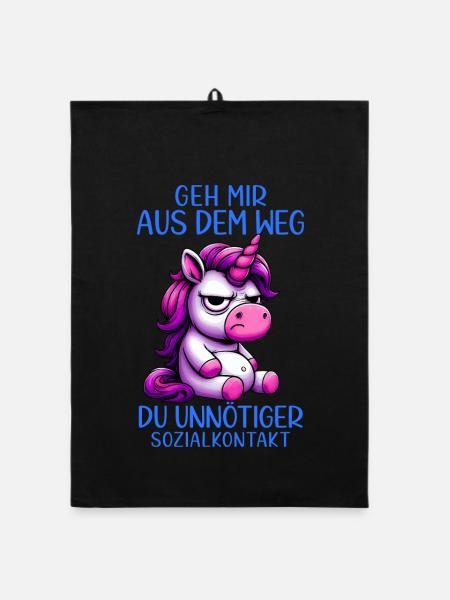 Get out of my way, you unnecessary social contact - Organic dish towel - black - Front