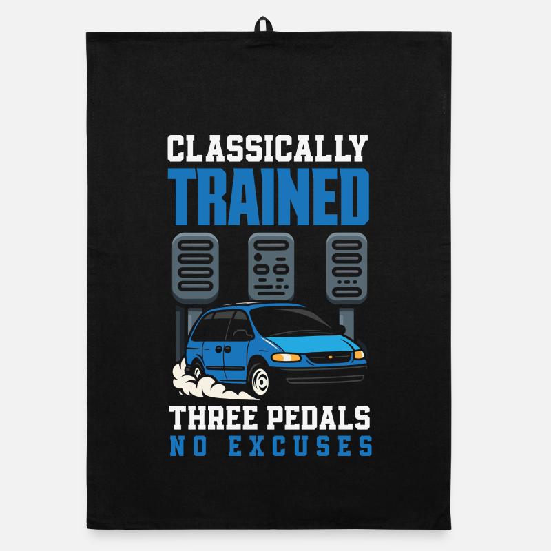 Manual car, classically trained Organic dish towel