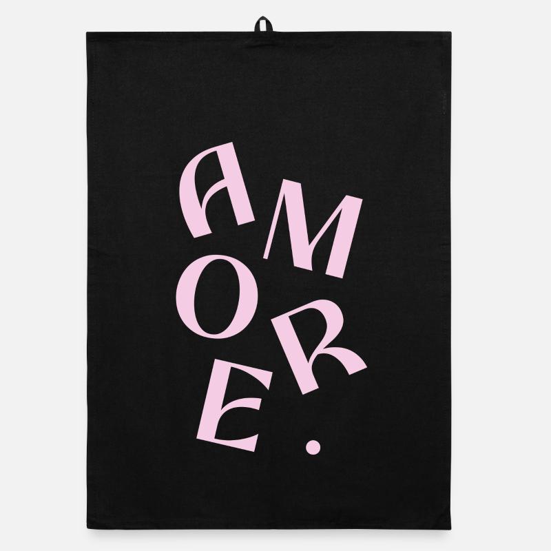 Amore Pink Typography Fragment Organic dish towel