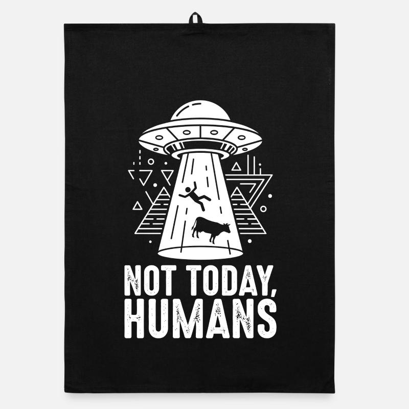 UFO Abduction: Not Today, People Organic dish towel