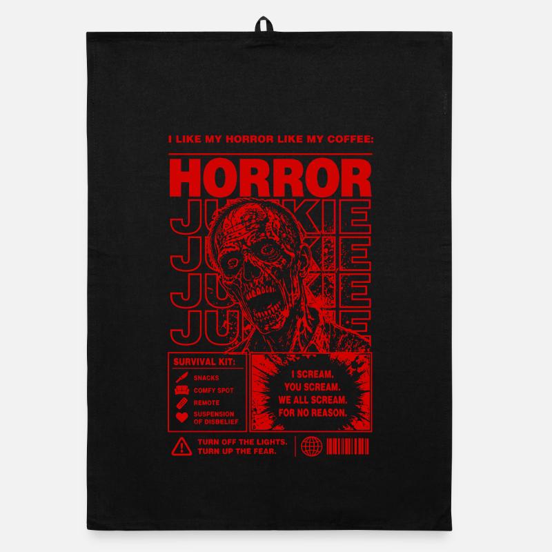Horror Junkie Zombie Retro Design Organic dish towel