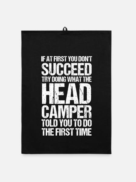 Camping Bonfire Camp Life Forest Camper - Organic Geschirrtuch - Schwarz - Vorne