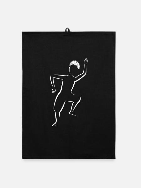 Silhouette dansante dans la danse afro-urbaine - Torchon bio - noir - Devant