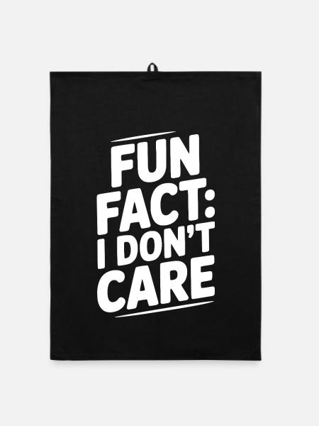 Fun Fact: Es ist mir egal - Organic Geschirrtuch - Schwarz - Vorne