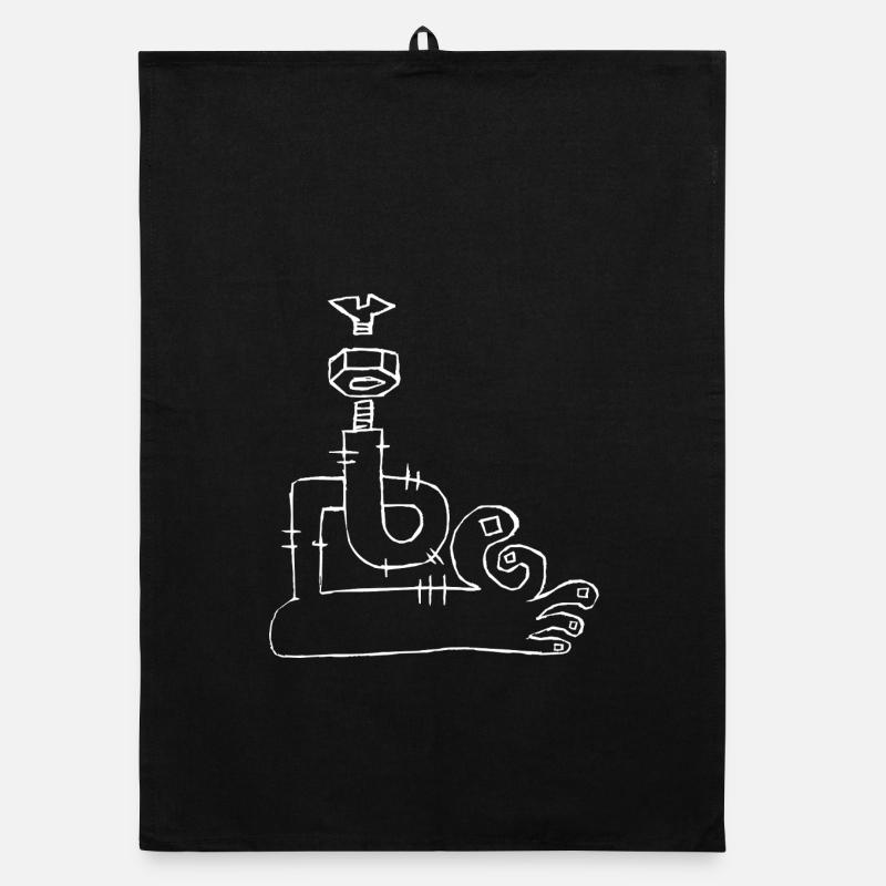 foot2 - Organic dish towel - black
