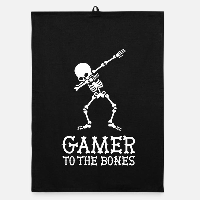 Gamer to the bones DAB DABBING Skeleton Gaming Organic dish towel