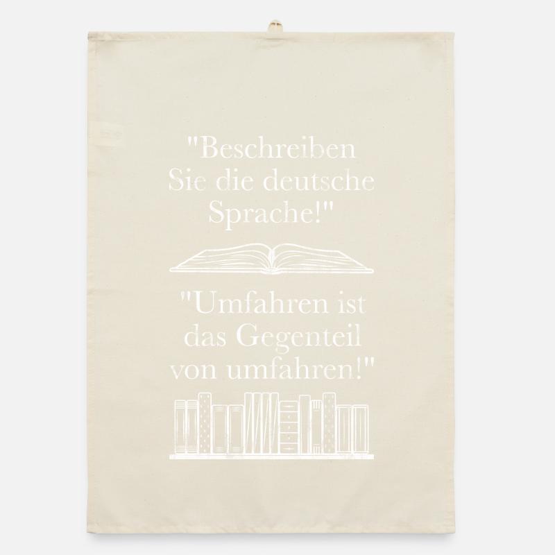 Circumventing Language Wit Funny German Design Organic dish towel