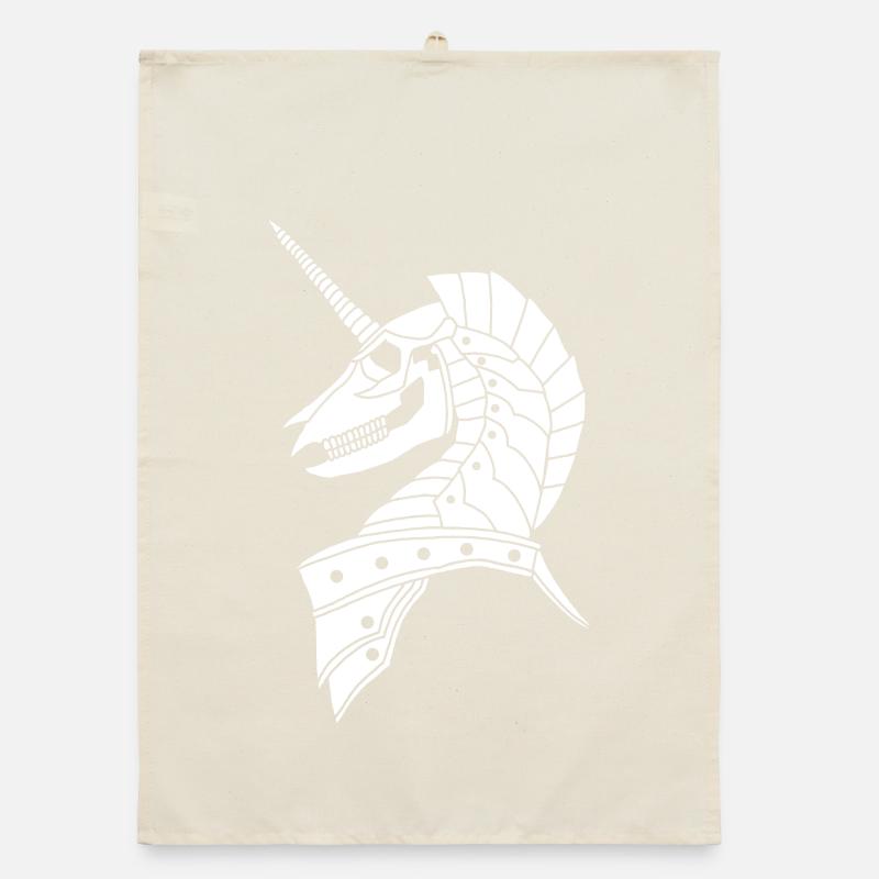 Weißes gotisches Einhorn Organic Geschirrtuch