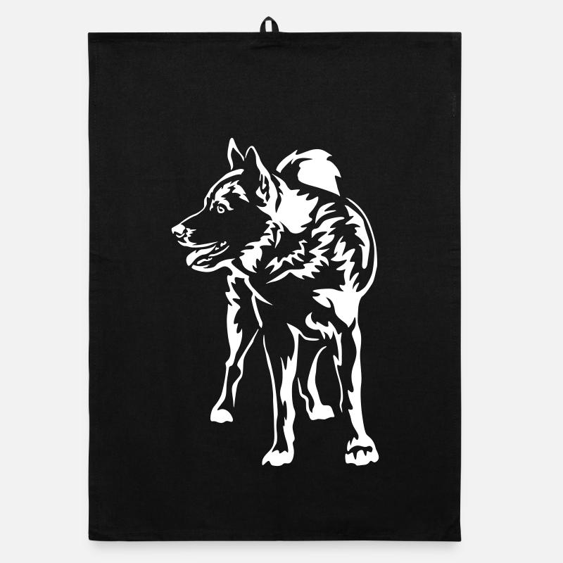 Norwegian Elkhound "Black Edition" Organic dish towel