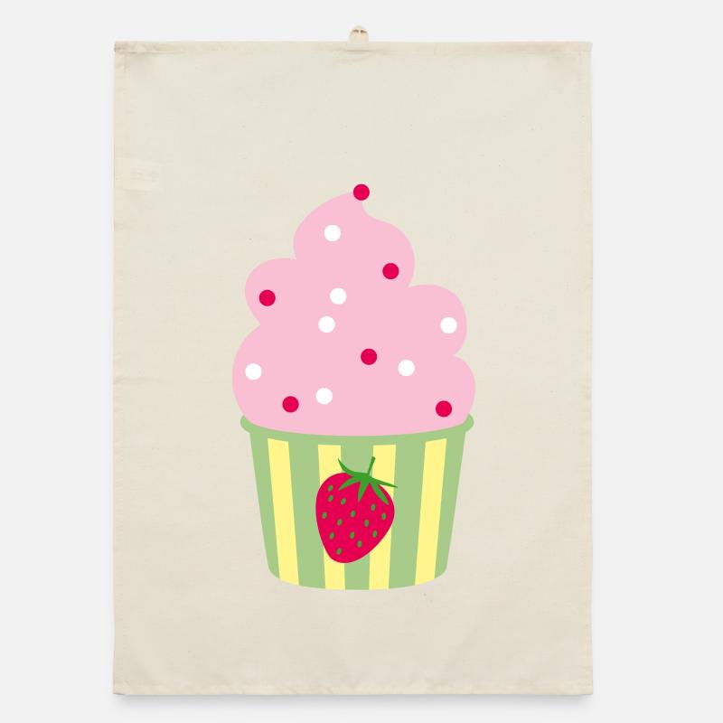 Icecream Cup Erdbeere Erdbeerzeit Eis Sommer Fun Organic dish towel