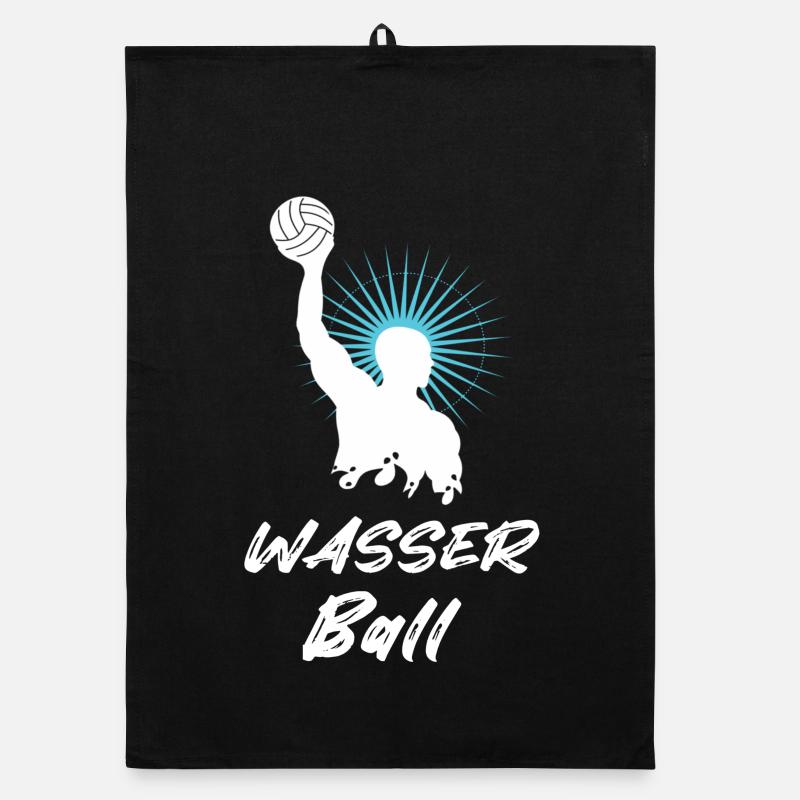 Silhouette de joueur de water-polo blanc Torchon bio