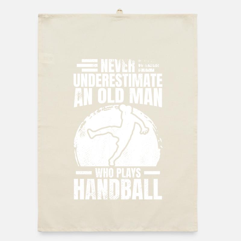 Never underestimate an old handball player Organic dish towel