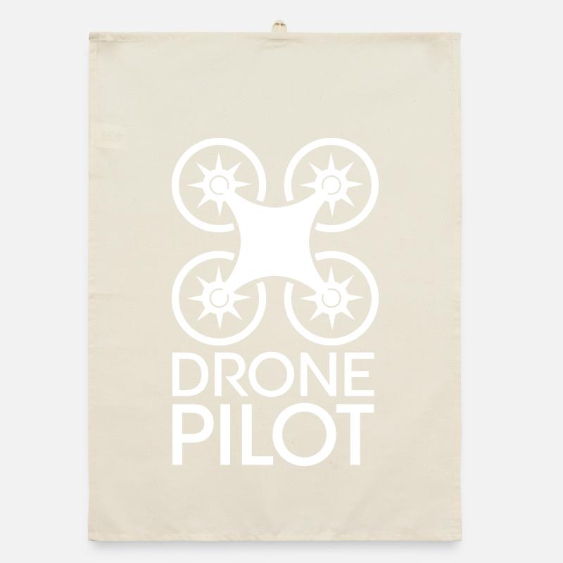 Drone Pilot Flight Funny Sayings Flying Logo icon Organic dish towel