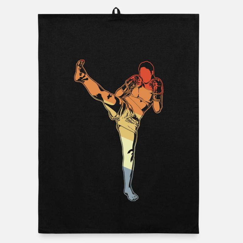 Vintage Kickbox Mädchen Organic Geschirrtuch