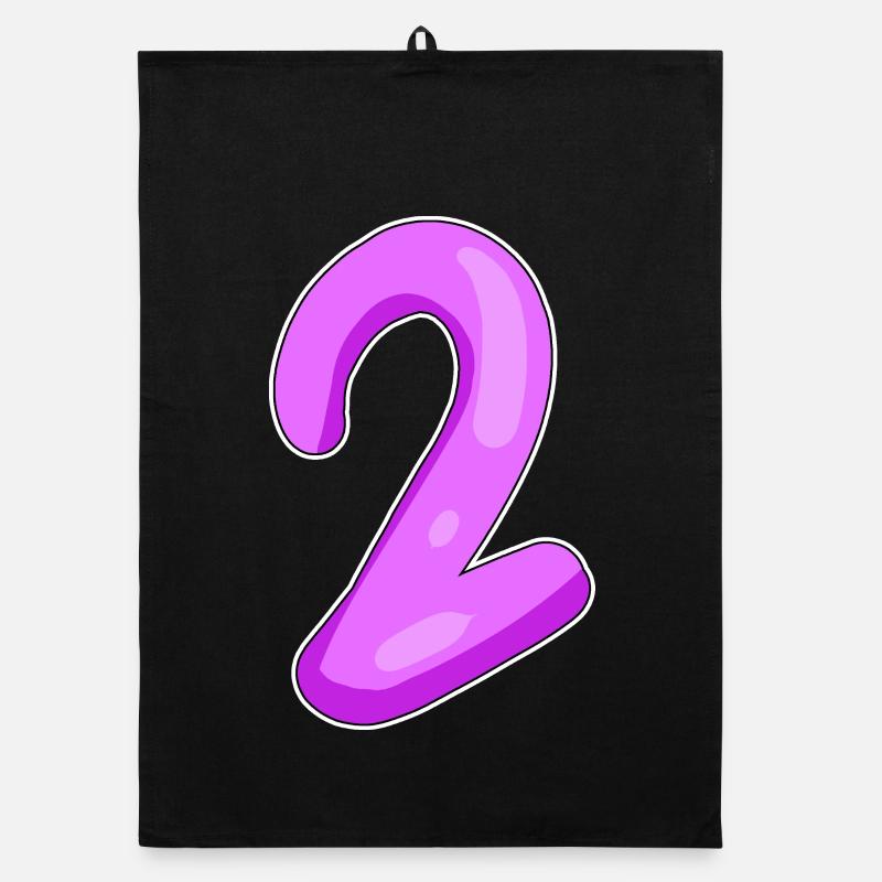 Two - 2 - Number Number Organic dish towel
