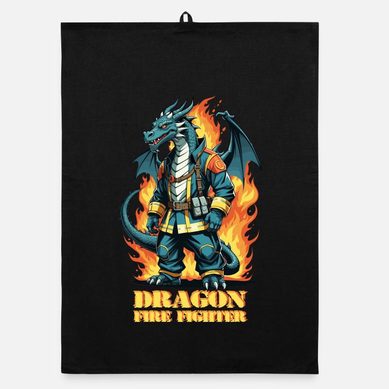 Brigade de pompiers dragons Torchon bio