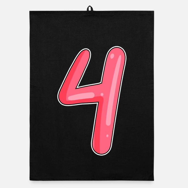 4 - Four Number Number Organic dish towel