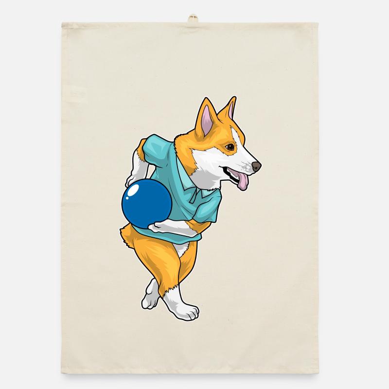 Corgi Bowling Bowlingkugel Organic Geschirrtuch