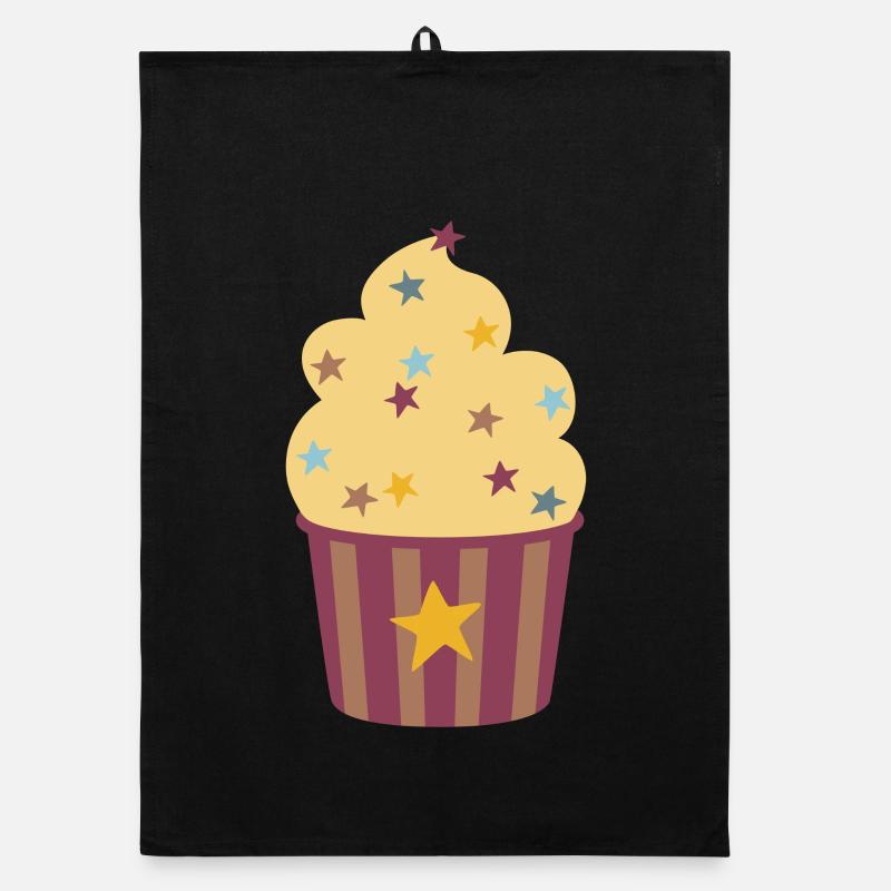 Icecream Star Stripe Cupcake Muffin à la crème glacée de Noël Torchon bio