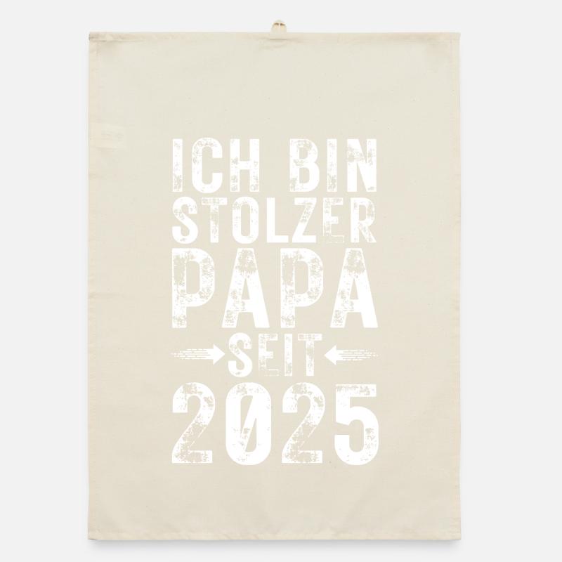Stolzer Papa seit 2025 Geschenk werdende Väter Organic Geschirrtuch
