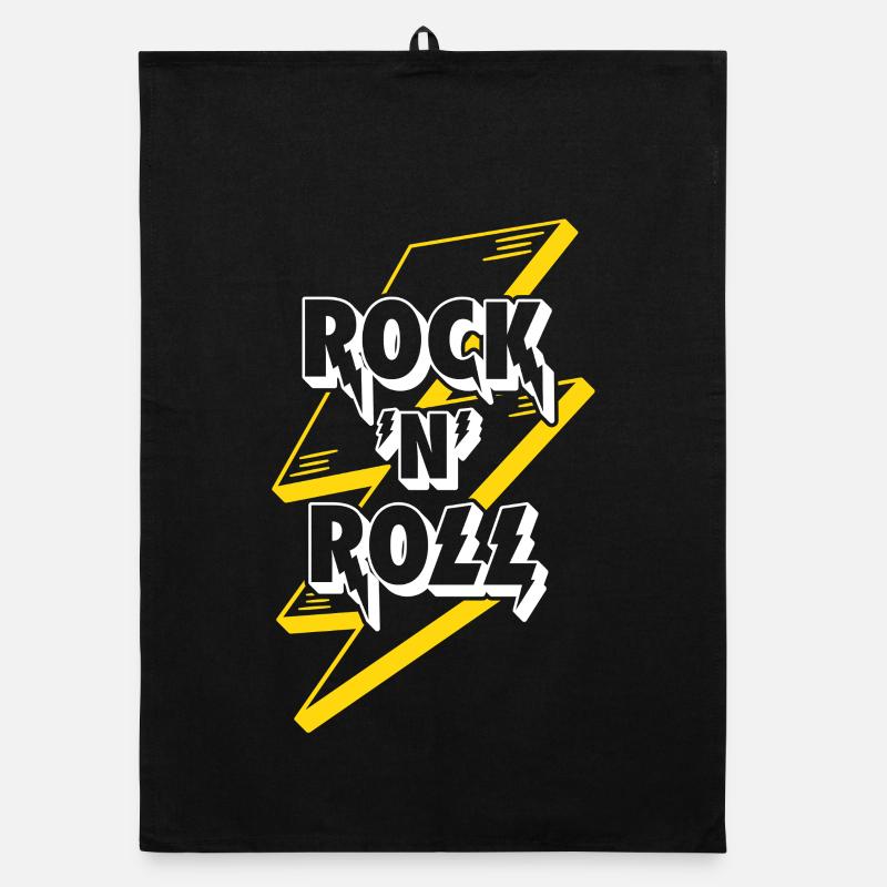 Logo texte rock’n’roll avec éclair Torchon bio