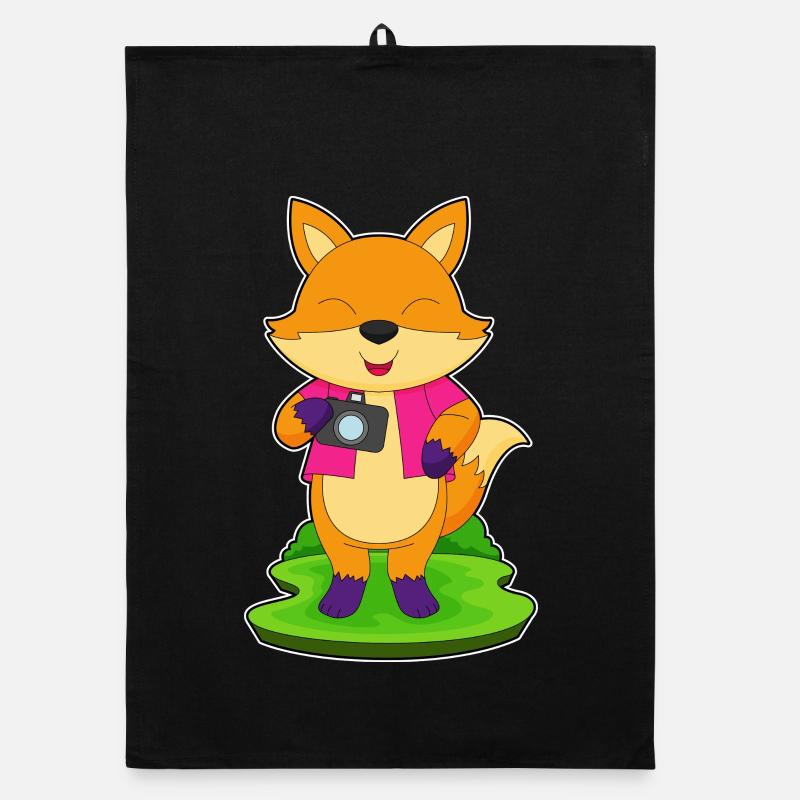 Fox Photographer Camera Organic dish towel