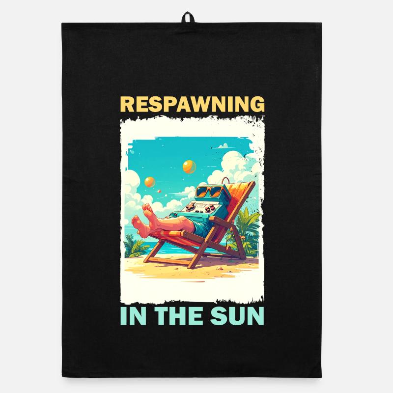 Console de jeu sur la plage au soleil Torchon bio