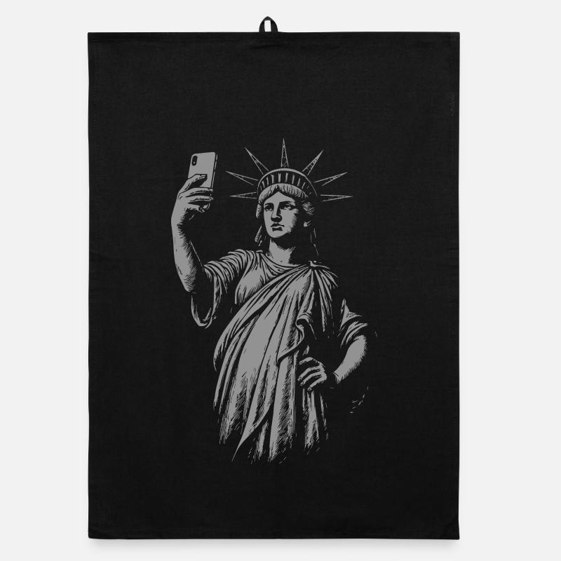 Freiheitsstatue Selfie Portrait Geschenk Organic Geschirrtuch