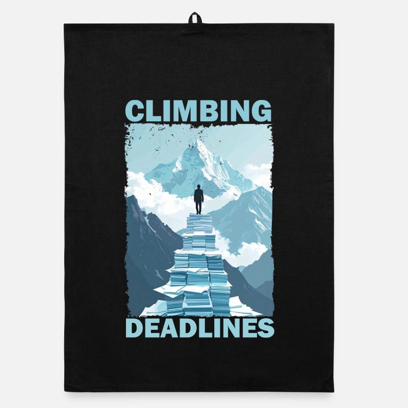 Climbing Deadlines – Funny Office Workload Mountai Organic dish towel