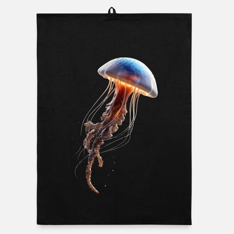 Méduse Méduse de feu Méduse Méduse mignonne Torchon bio