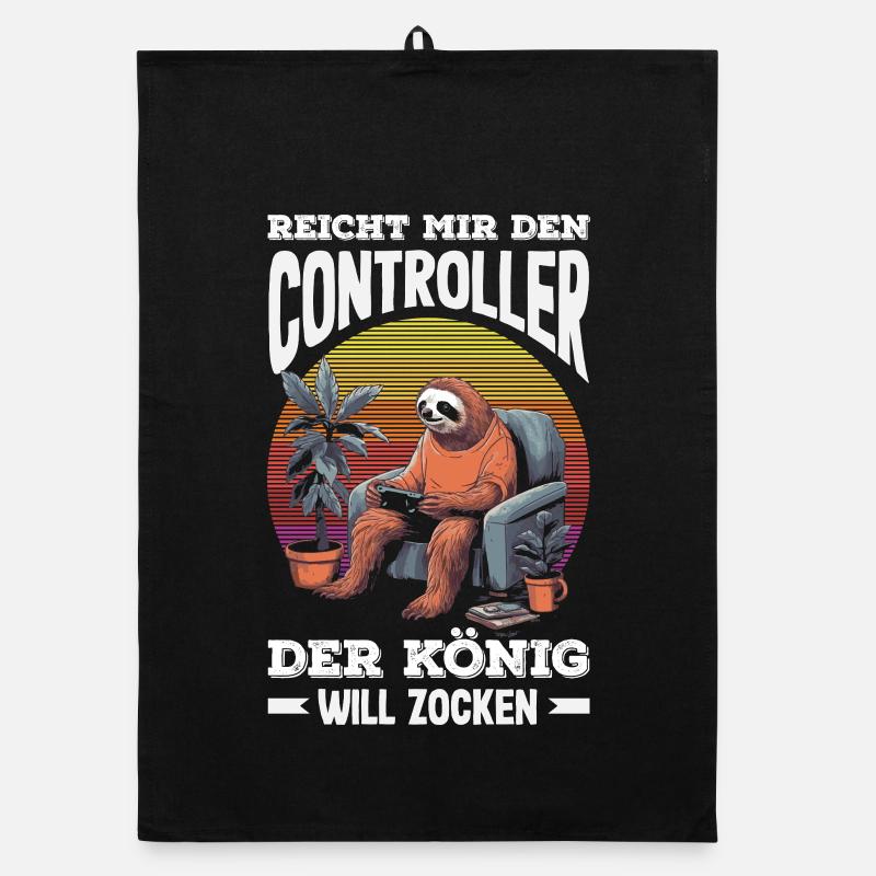 Reicht mir den Controller – König will zocken Organic Geschirrtuch