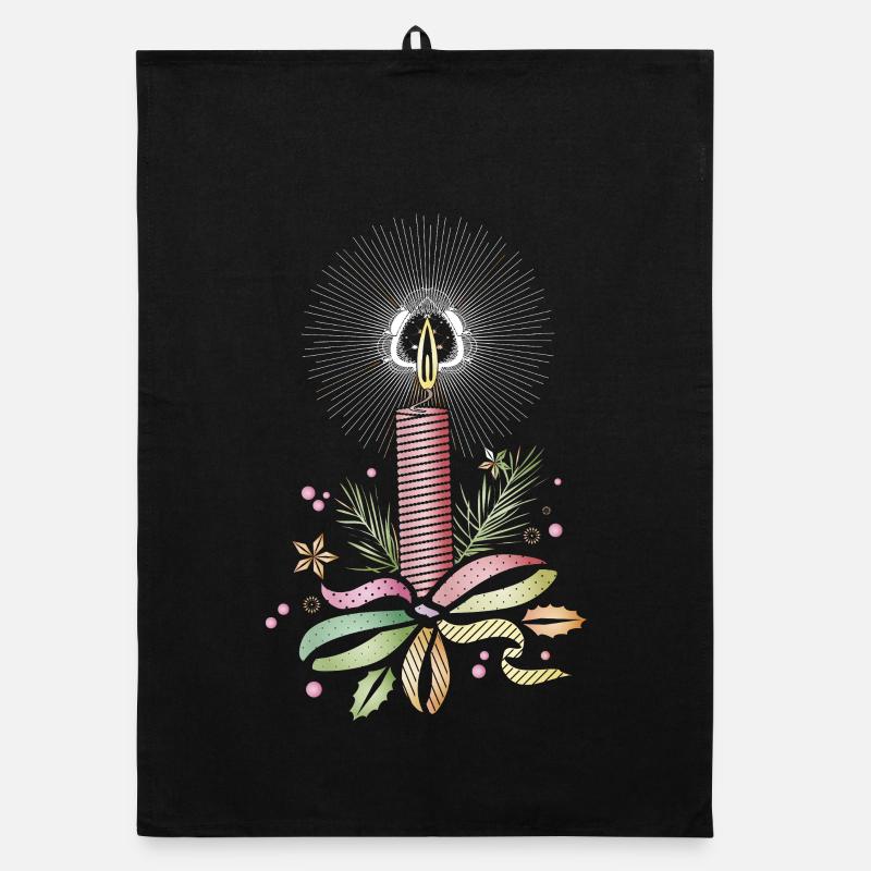 Bougie de Noël colorée en dentelle filigrane Torchon bio