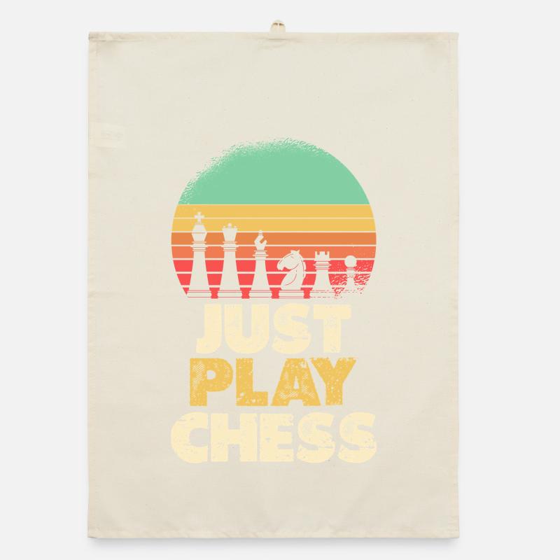 Jouez simplement aux échecs Retro Sunset Torchon bio