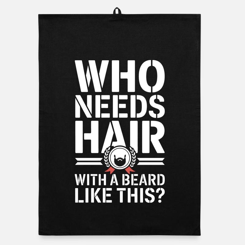 Who Needs Hair With A Beard Like This Bart Glatze Organic Geschirrtuch