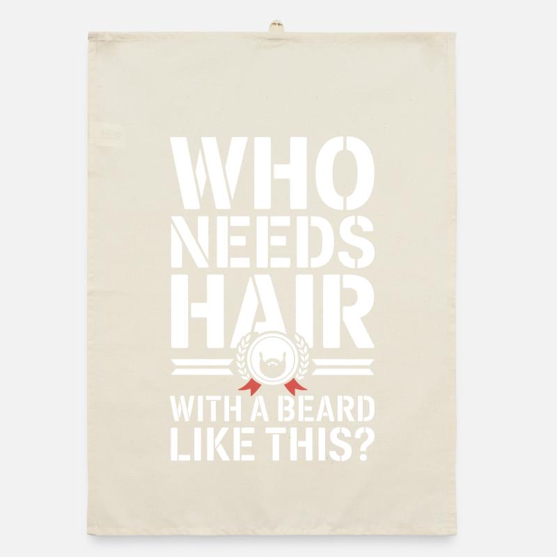 Who Needs Hair With A Beard Like This Bart Glatze Organic dish towel