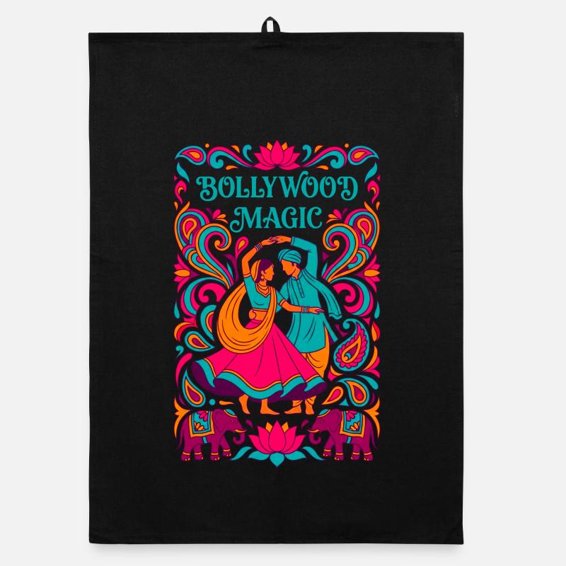 Bollywood Magic - Indian Dance Ornate Organic dish towel