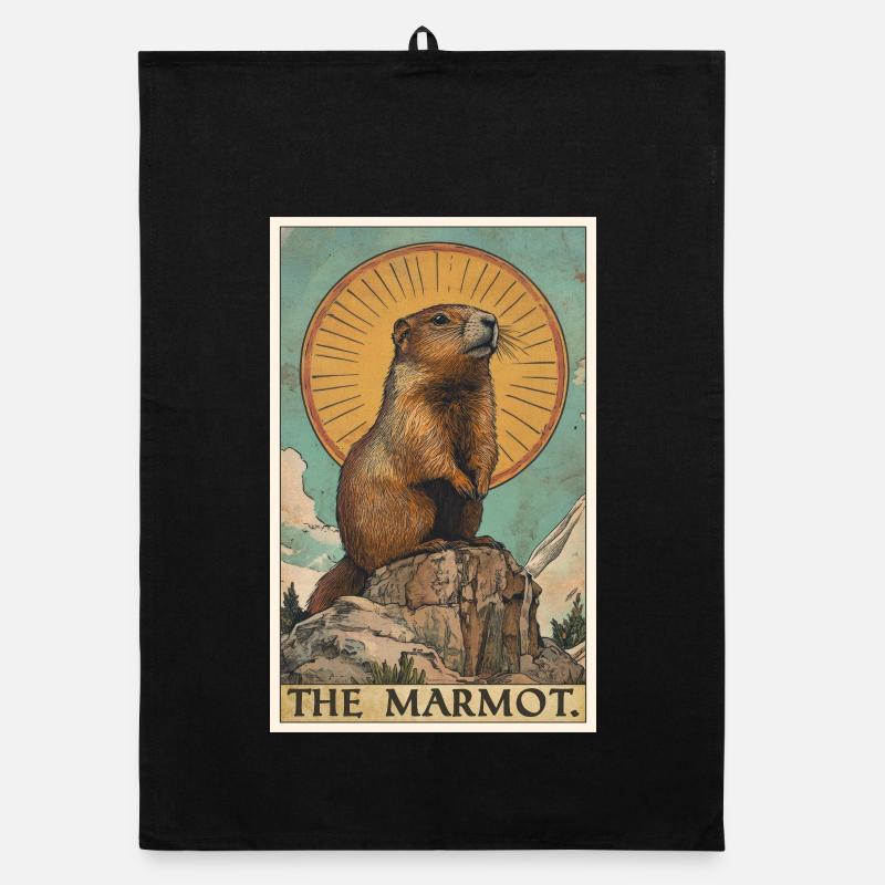 Marmots Groundhog Organic dish towel