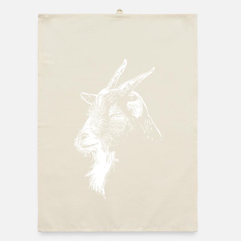 Graphisme minimaliste de silhouette de chèvre Torchon bio