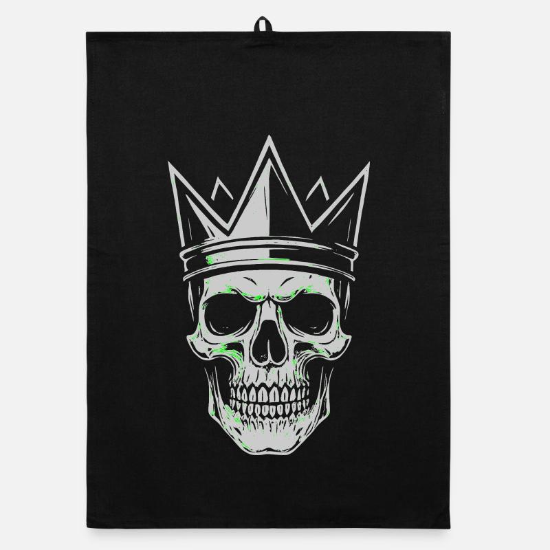 Motif de crâne couronne pour les éventails de crâne et de roche Torchon bio
