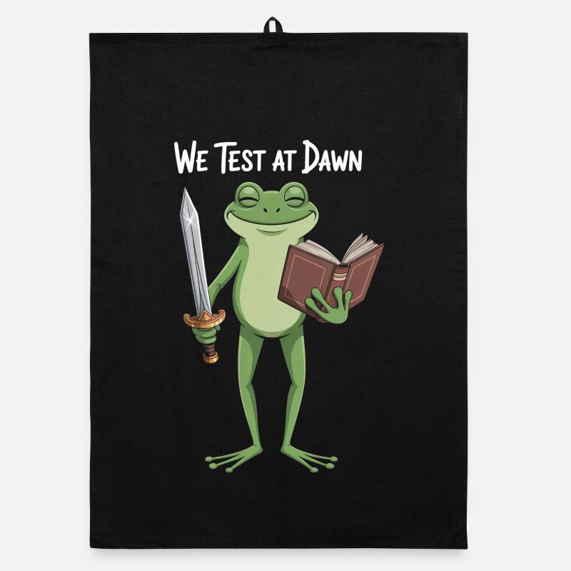 Dawn Test Frog: Schwert und Buch Organic Geschirrtuch