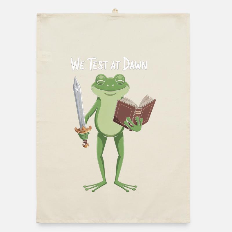 Dawn Test Frog: Schwert und Buch Organic Geschirrtuch
