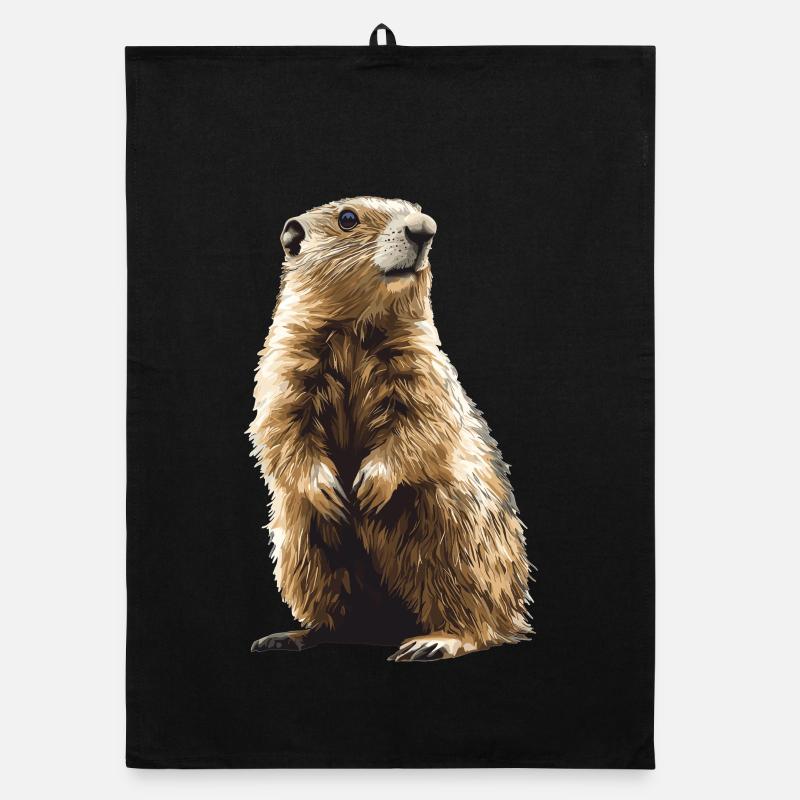 Marmots Groundhog Organic dish towel